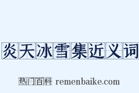 炎天冰雪集近义词是什么意思的图片